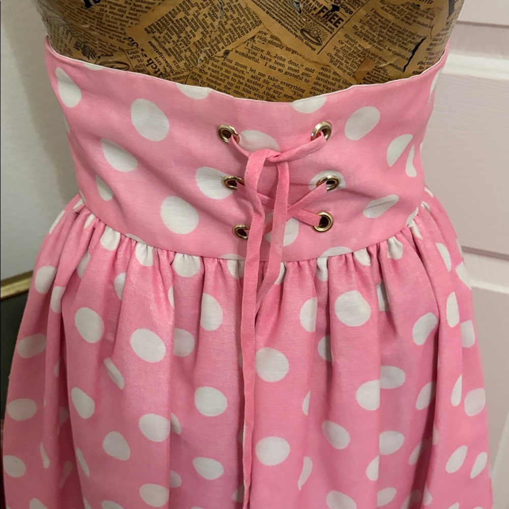 Jerri Shooter Las Vegas two piece polka dot skirt set vintage fairycore pink 70s - Picture 5 of 12